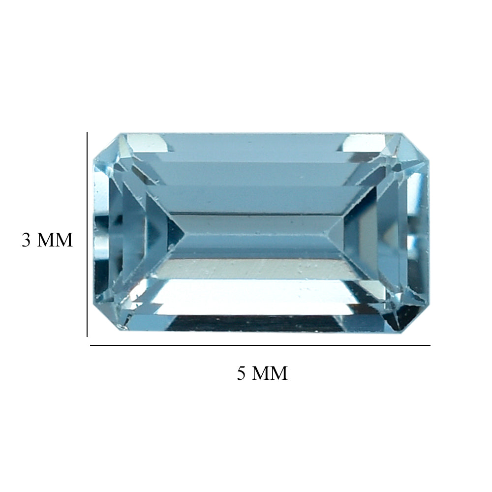 AQUAMARINE CUT OCTAGON (A++/SI) 5X3MM 0.24 Cts.
