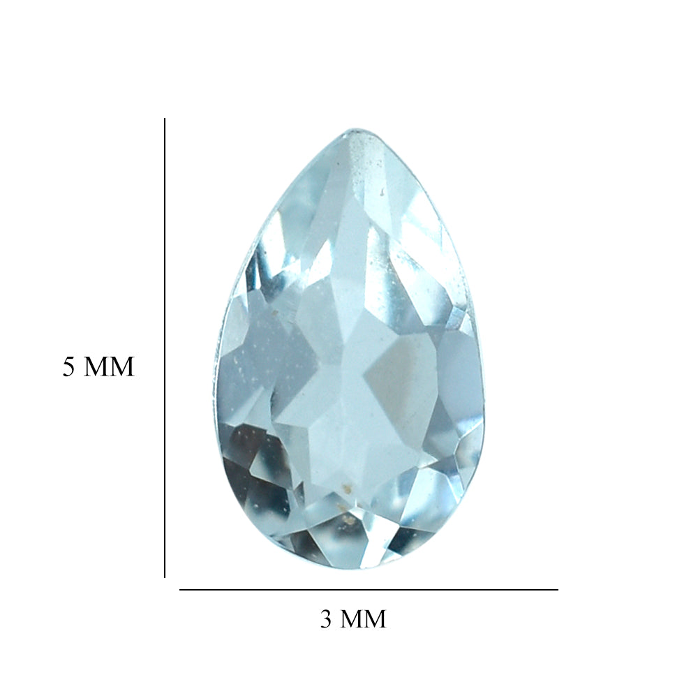 AQUAMARINE CUT PEAR (C) 5X3MM 0.20 Cts.