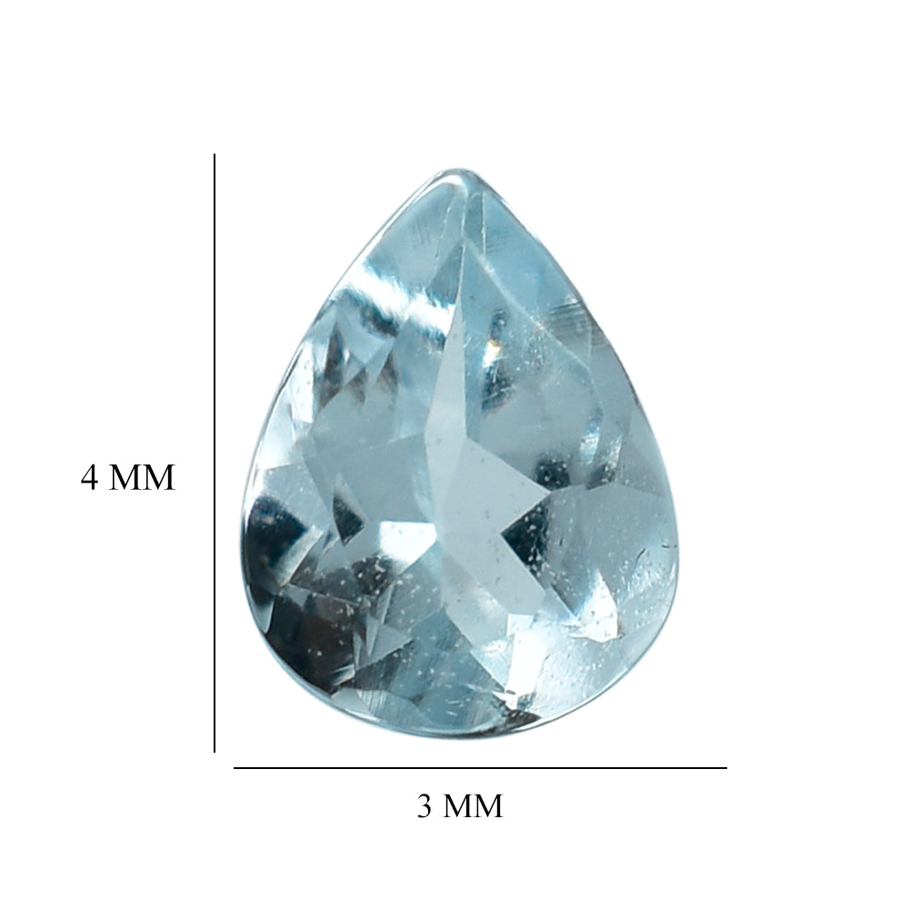 AQUAMARINE CUT PEAR (C) 4X3MM 0.11 Cts.