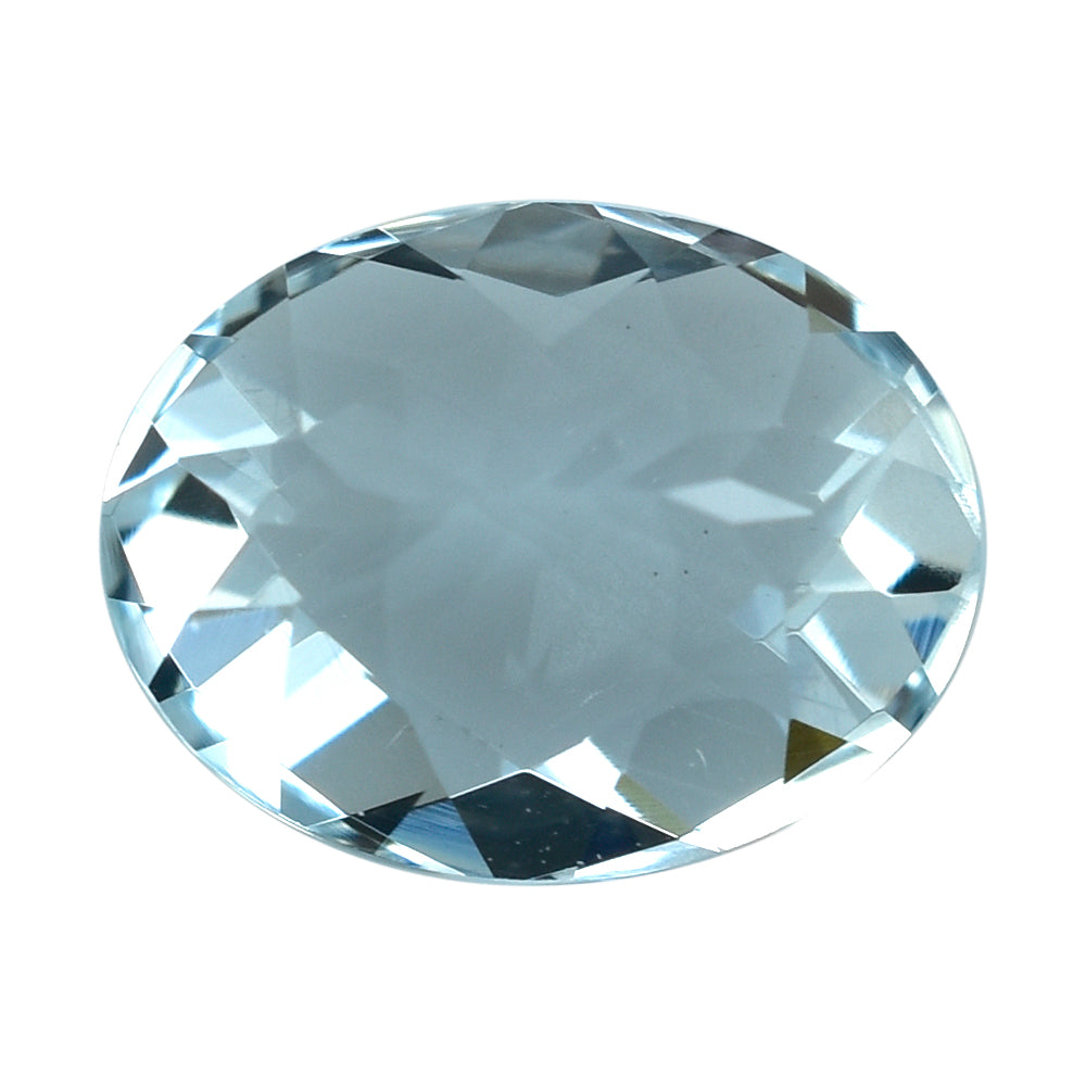AQUAMARINE CHECKER CUT OVAL (C) 9X7MM 1.95 Cts.