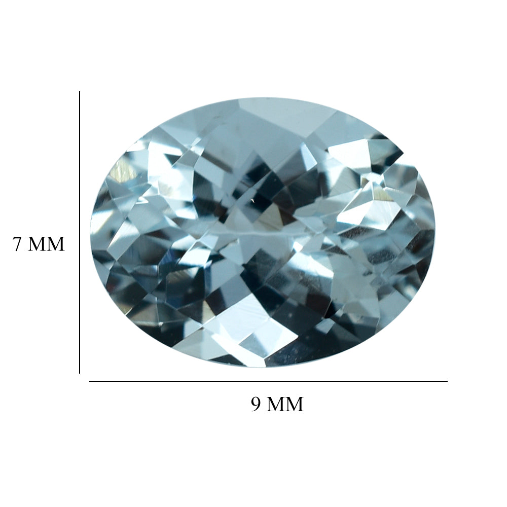 AQUAMARINE CHECKER CUT OVAL (C) 9X7MM 1.95 Cts.