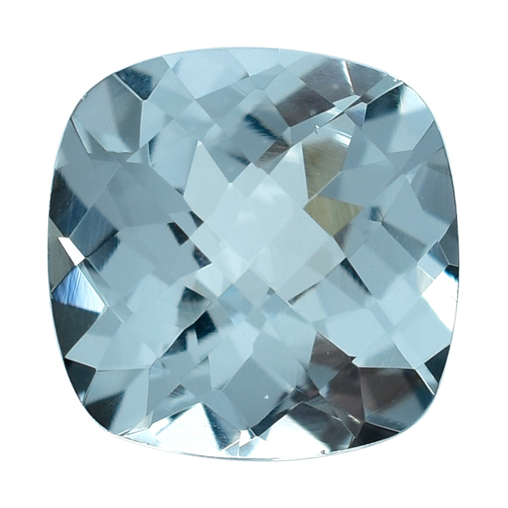 AQUAMARINE CHCKER CUT CUSHION (C) 8MM 1.79 Cts.