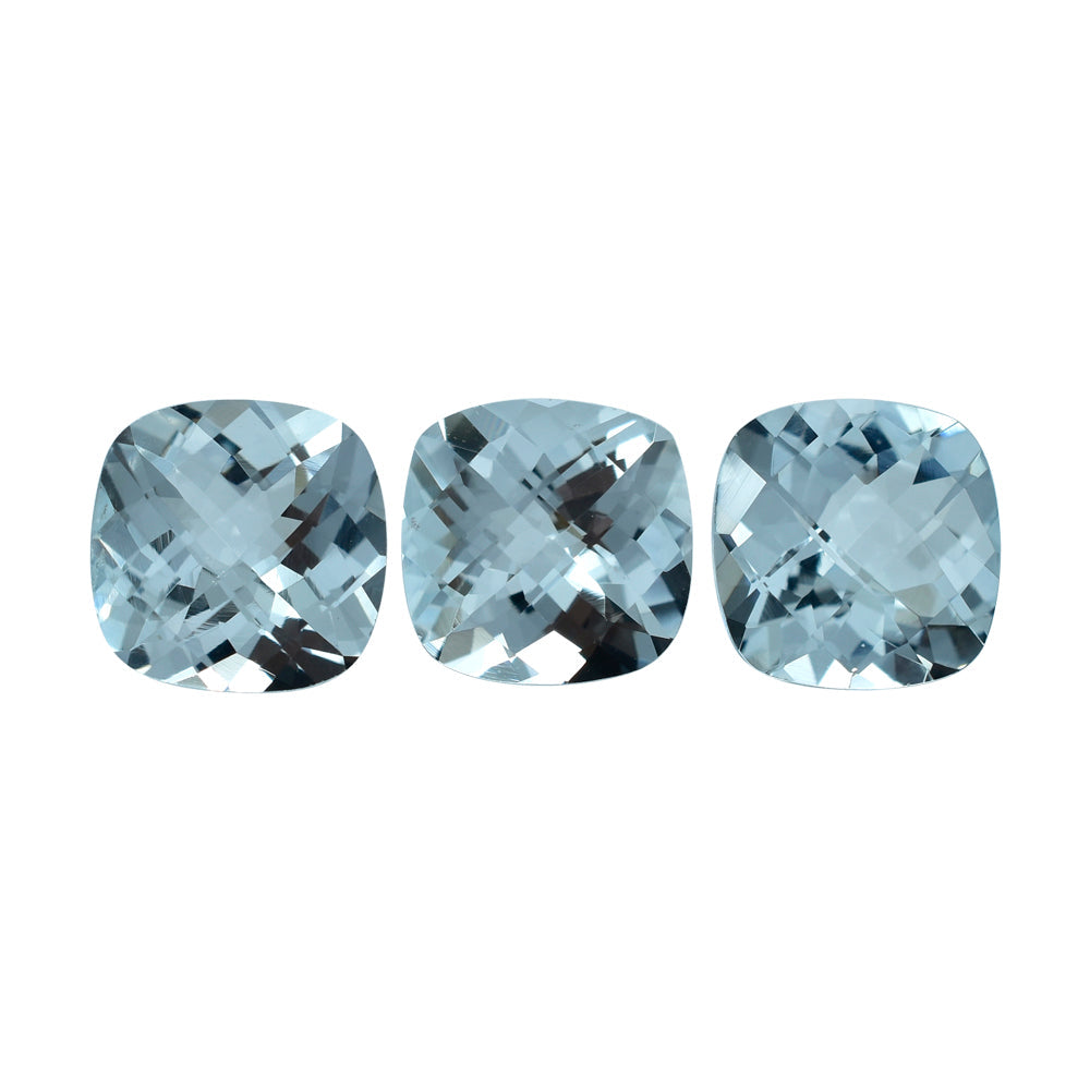 AQUAMARINE CHCKER CUT CUSHION (C) 8MM 1.79 Cts.