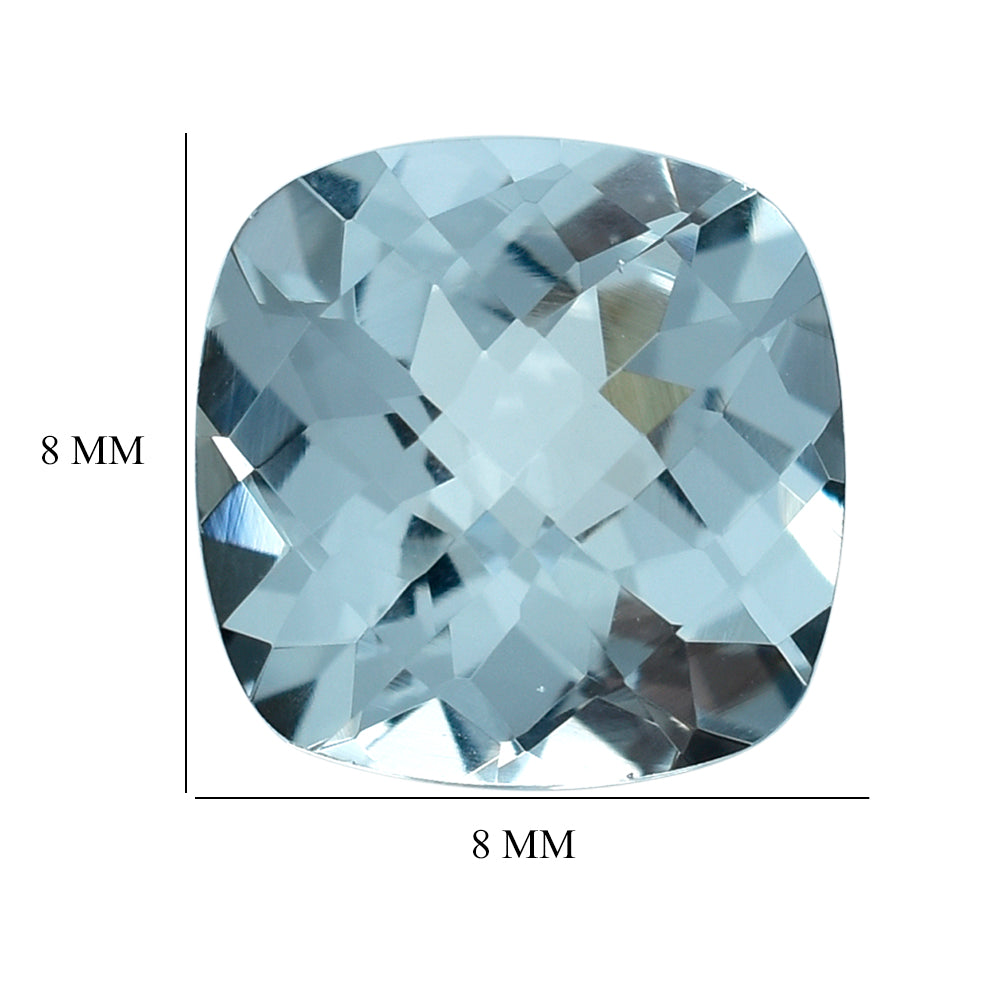AQUAMARINE CHCKER CUT CUSHION (C) 8MM 1.79 Cts.