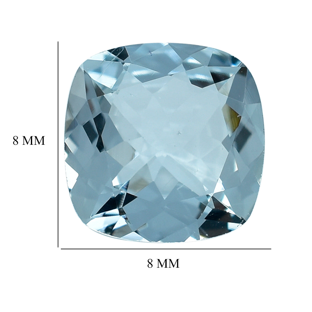 AQUAMARINE CUT CUSHION (C) (WINDOW) 8MM 1.75 Cts.