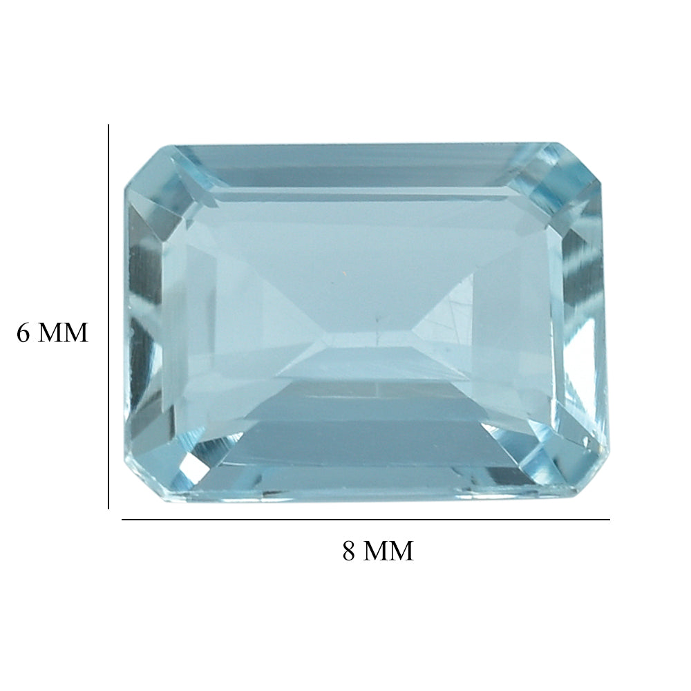 AQUAMARINE CUT OCTAGON (C) 8X6MM 1.25 Cts.