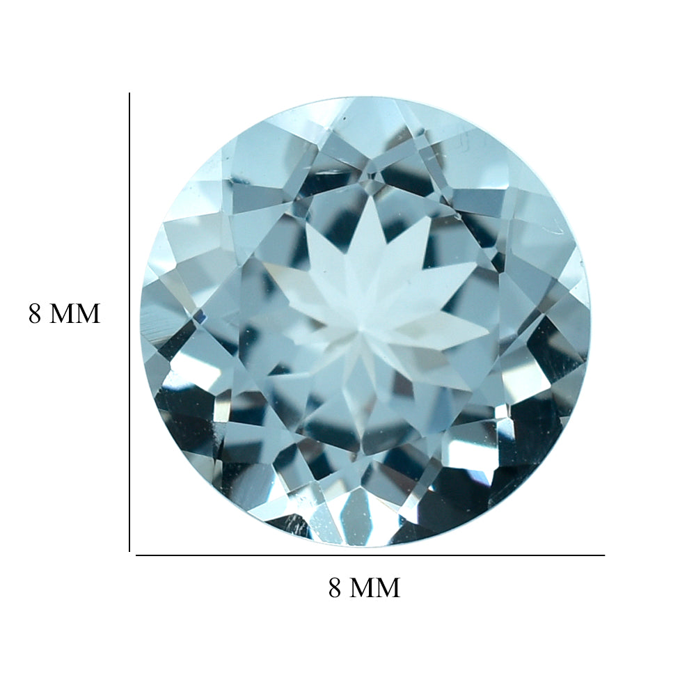 AQUAMARINE CUT ROUND (B/SI) 8MM 1.78 Cts.