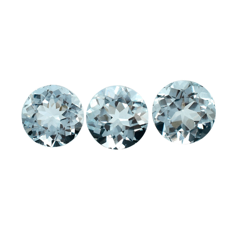 AQUAMARINE CUT ROUND (B/SI) 7MM 1.23 Cts.