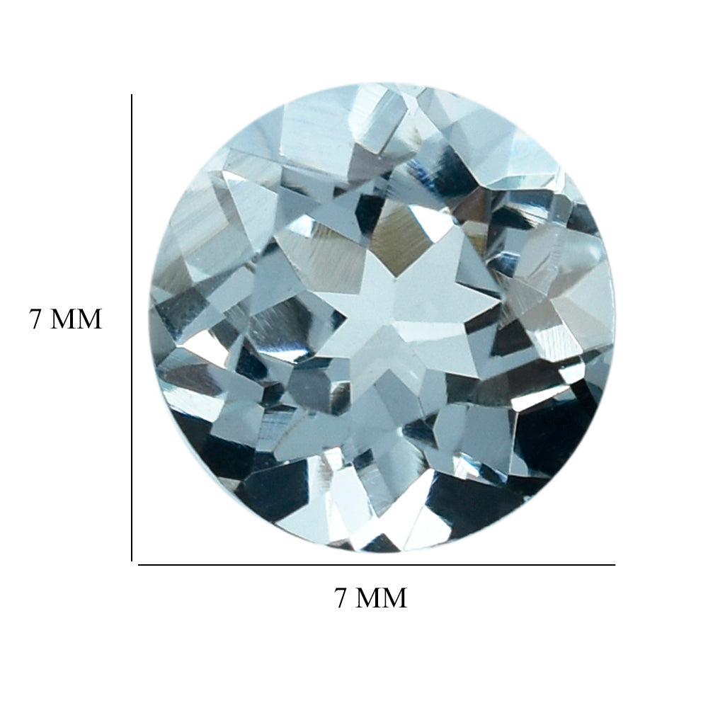 AQUAMARINE CUT ROUND (B/SI) 7MM 1.23 Cts.