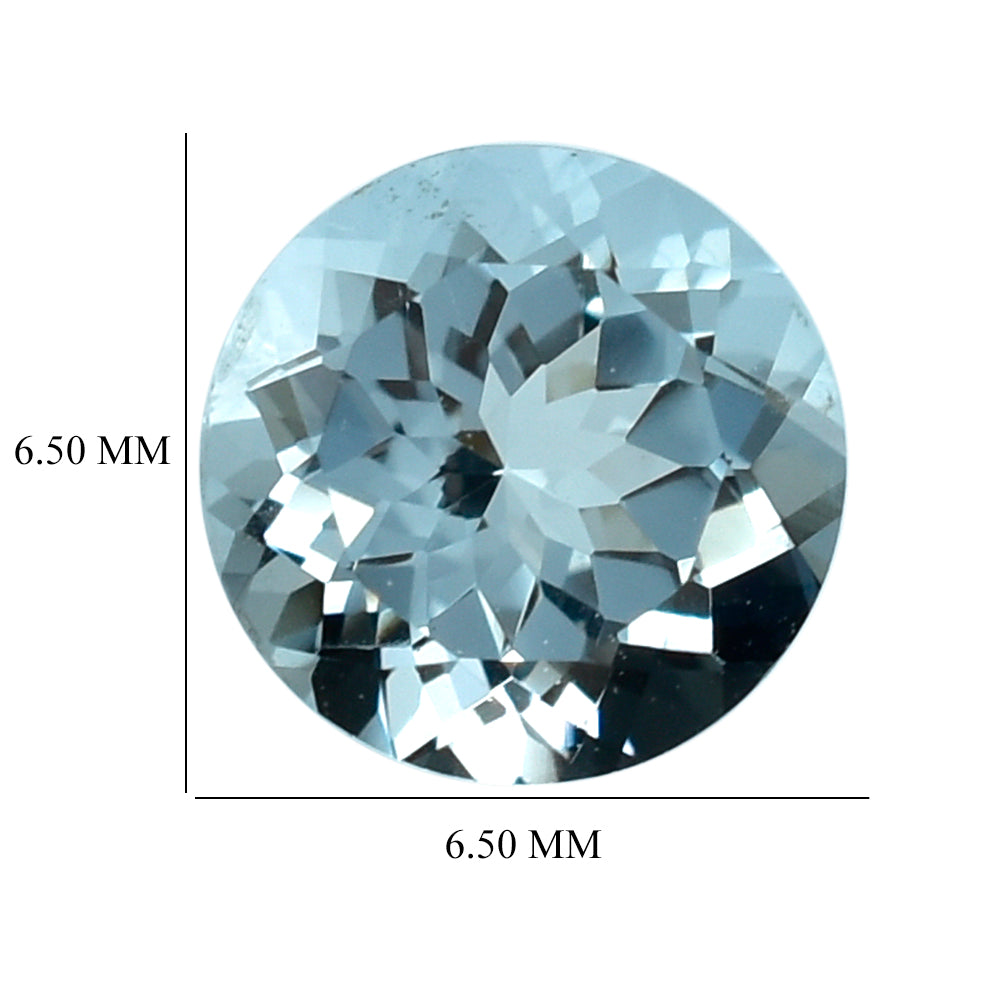 AQUAMARINE CUT ROUND (B/SI) 6.50MM 0.85 Cts.