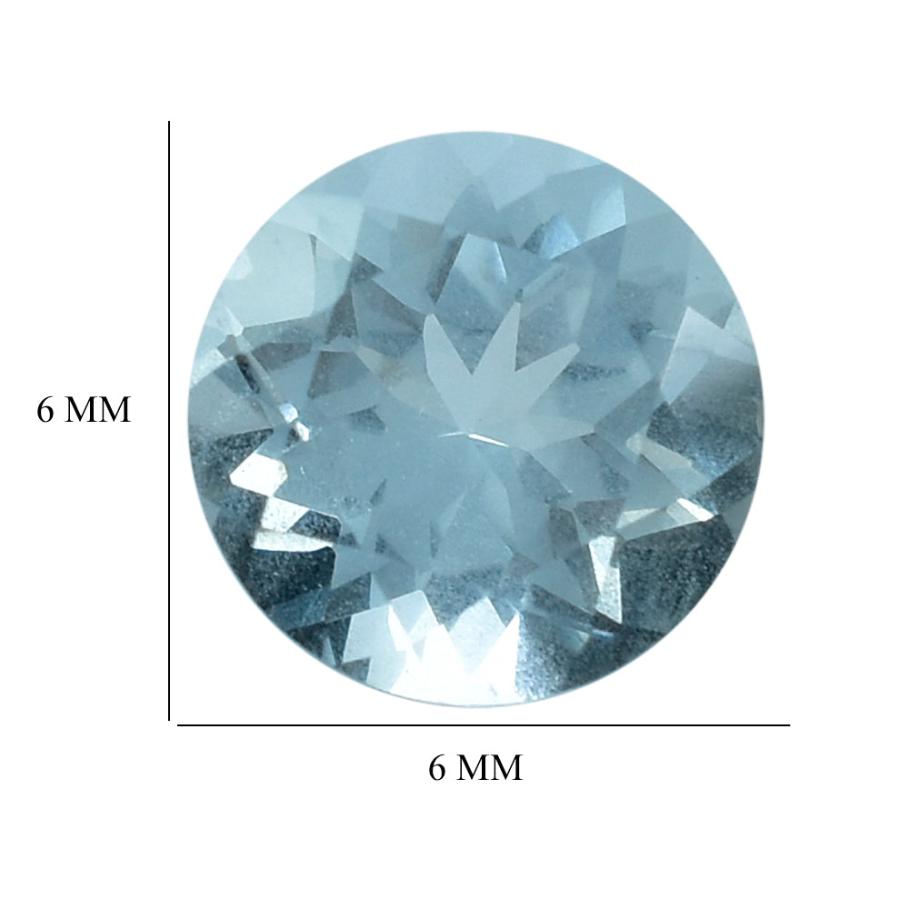AQUAMARINE CUT ROUND (B/SI) (TRANSLUCENT) 6MM 0.80 Cts.