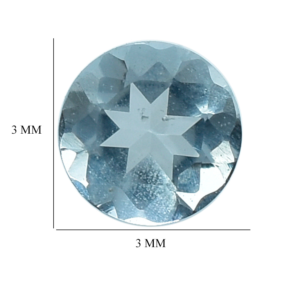 AQUAMARINE CUT ROUND (B/SI) 3MM 0.07 Cts.