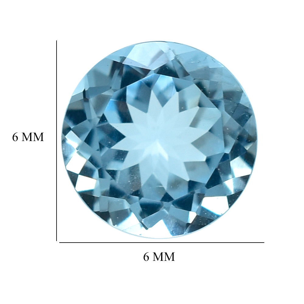 AQUAMARINE CUT ROUND (A++) 6MM 0.72 Cts.