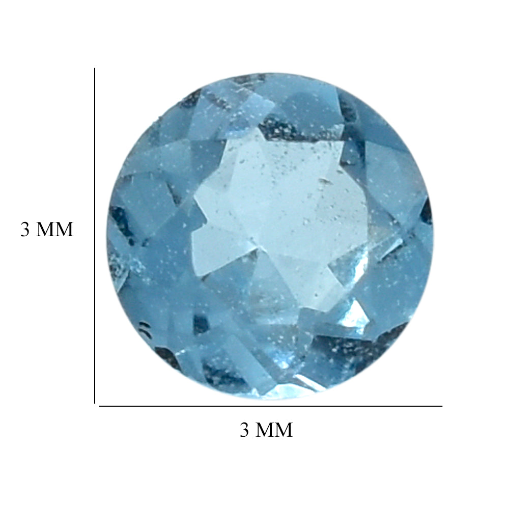 AQUAMARINE CUT ROUND (A++) 3MM 0.10 Cts.