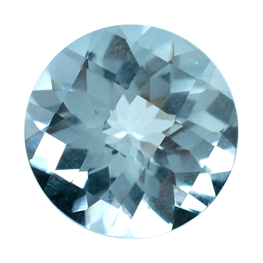 AQUAMARINE CHECKER CUT ROUND (B/SI) 8.50MM 2.00 Cts.
