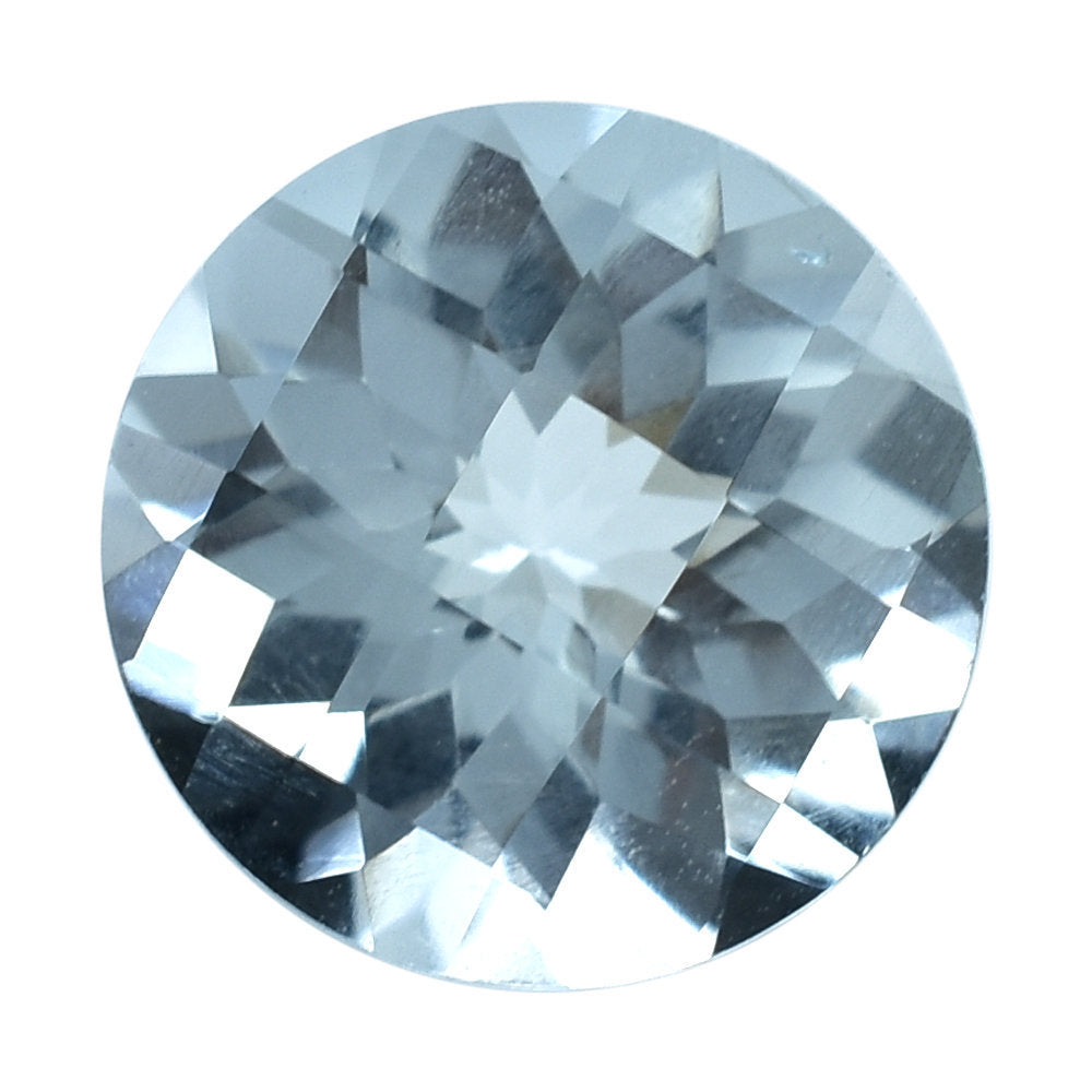 AQUAMARINE CHECKER CUT ROUND (B/SI) 8.50MM 2.00 Cts.