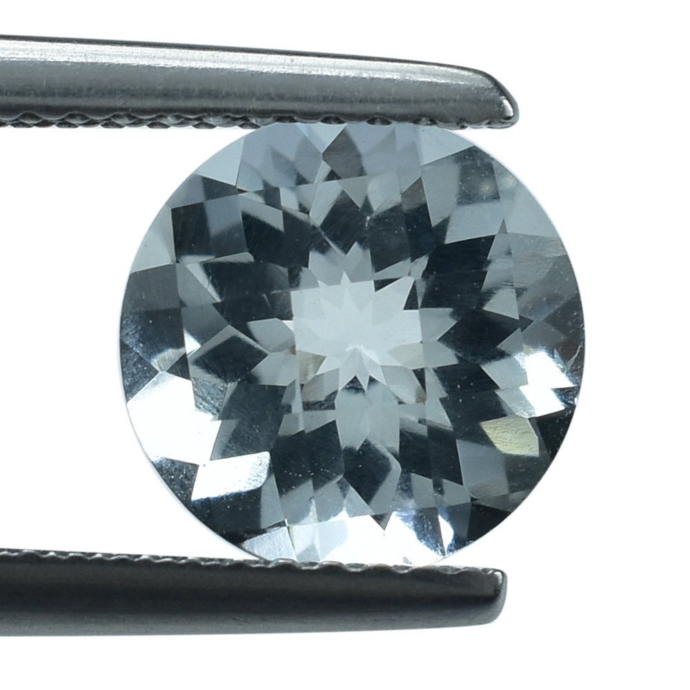 AQUAMARINE CHECKER CUT ROUND (B/SI) 8.50MM 2.00 Cts.