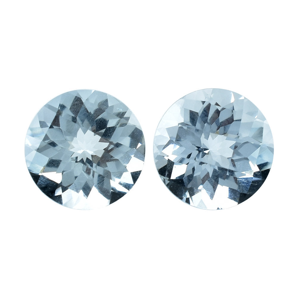 AQUAMARINE CHECKER CUT ROUND (B/SI) 8.50MM 2.00 Cts.