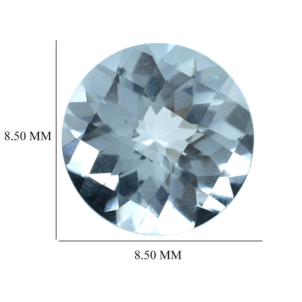 AQUAMARINE CHECKER CUT ROUND (B/SI) 8.50MM 2.00 Cts.