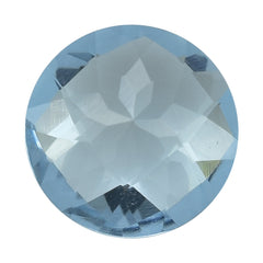 AQUAMARINE CHECKER CUT ROUND (A++/WINDOW) 8MM 1.40 Cts.