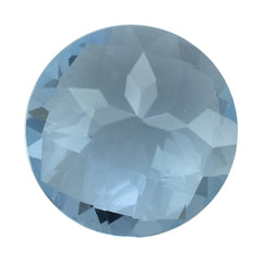 AQUAMARINE CHECKER CUT ROUND (A+++/WINDOW) 8MM 1.36 Cts.