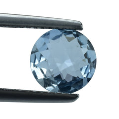 AQUAMARINE CHECKER CUT ROUND (A+++/WINDOW) 8MM 1.36 Cts.