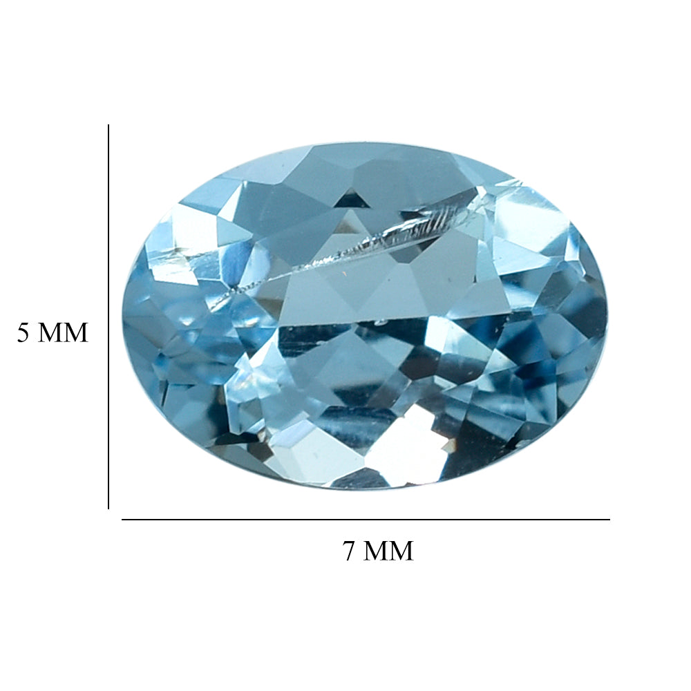 AQUAMARINE CUT OVAL (A+++) 7X5MM 0.65 Cts.