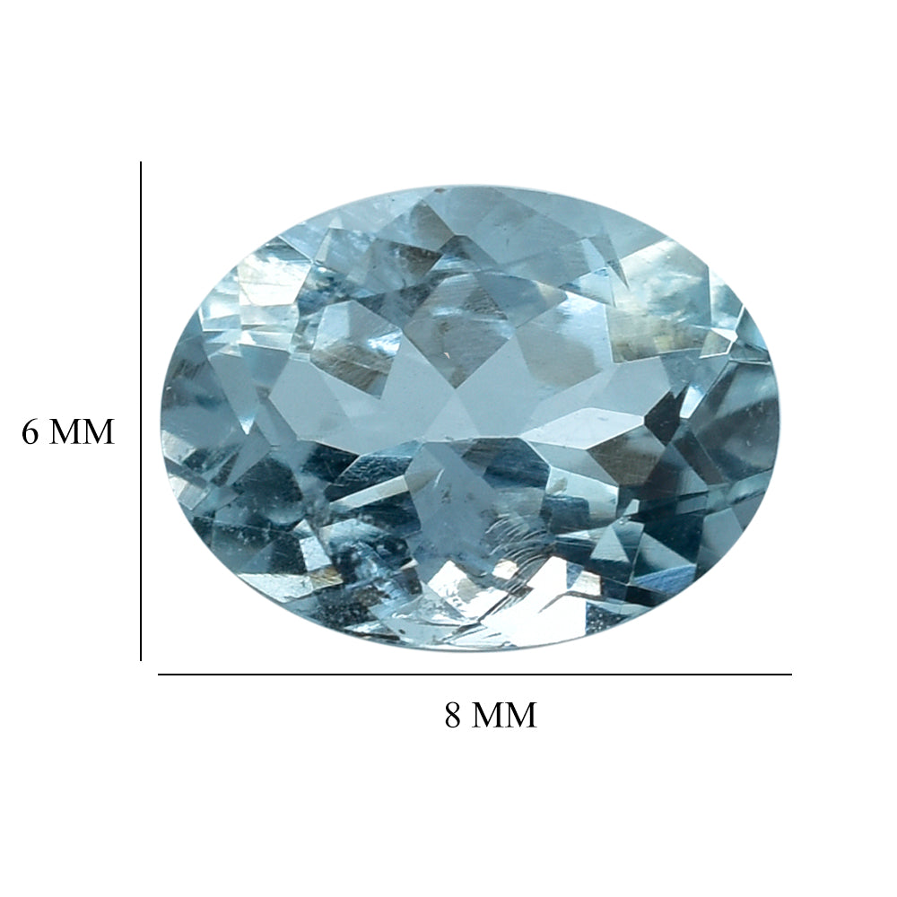 AQUAMARINE CUT OVAL (B/SI) 8X6MM 1.20 Cts.