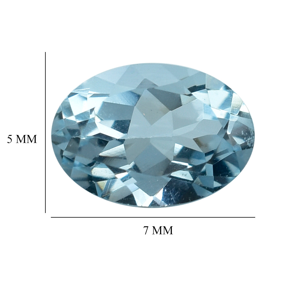 AQUAMARINE CUT OVAL (B/SI) 7X5MM 0.70 Cts.