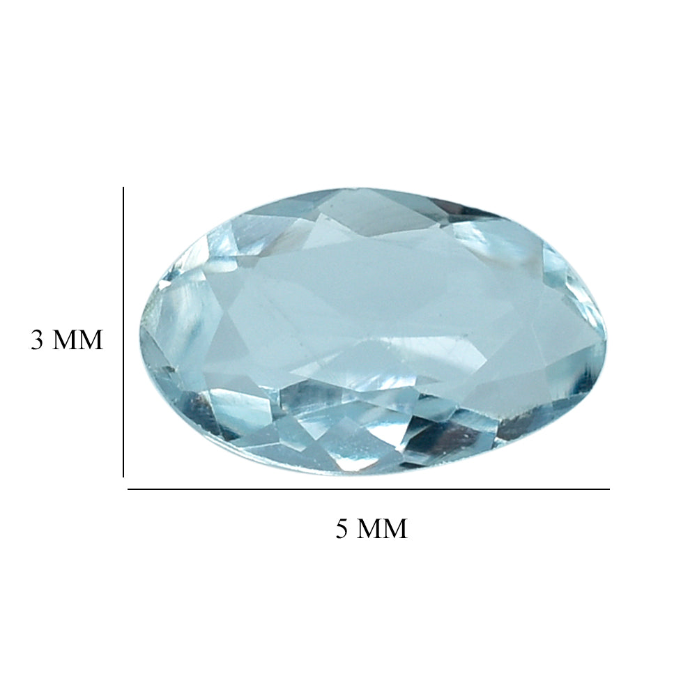 AQUAMARINE CUT OVAL (B/SI) (WINDOW) 5X3MM 0.20 Cts.