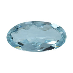 AQUAMARINE CHECKER CUT OVAL (B/SI) (WINDOW) 8X4MM 0.52 Cts.