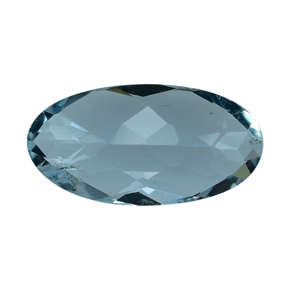 AQUAMARINE CHECKER CUT OVAL (B/SI) (WINDOW) 8X4MM 0.52 Cts.