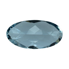 AQUAMARINE CHECKER CUT OVAL (B/SI) (WINDOW) 8X4MM 0.52 Cts.