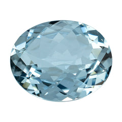 AQUAMARINE CHECKER CUT OVAL (B/SI) 11X9MM 2.85 Cts.