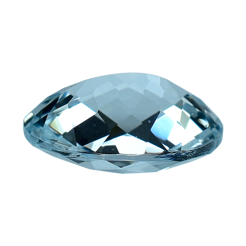 AQUAMARINE CHECKER CUT OVAL (B/SI) 11X9MM 2.85 Cts.