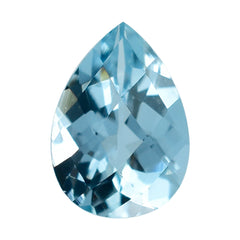 AQUAMARINE CHECKER CUT PEAR (A++) 7X5MM 0.58 Cts.