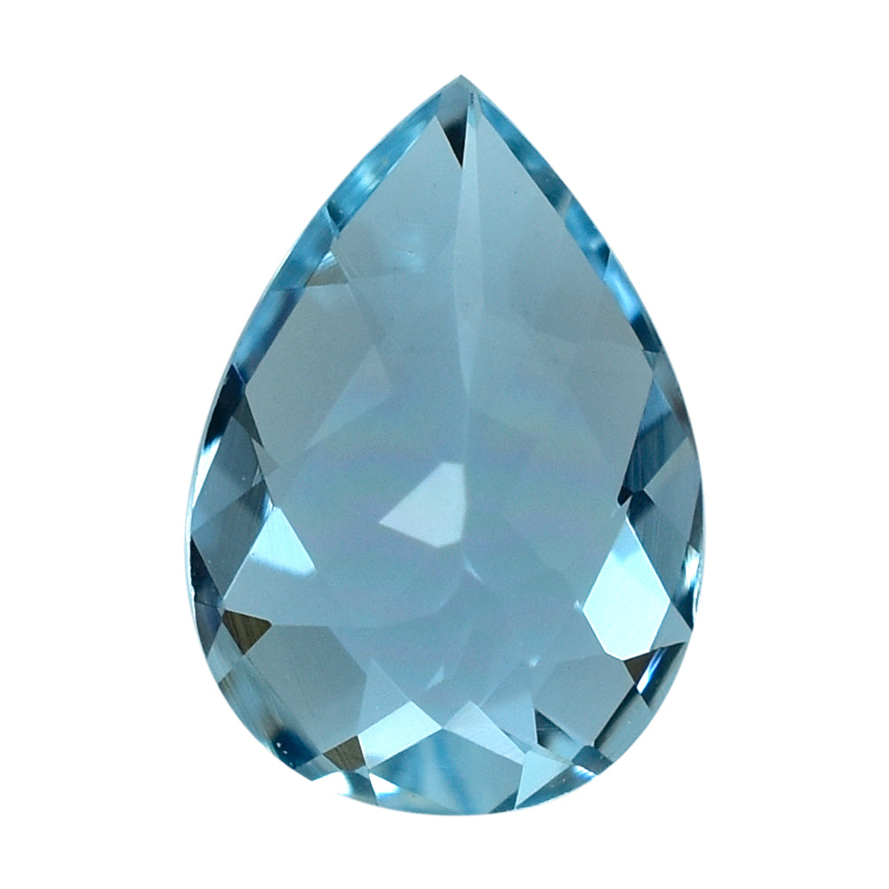 AQUAMARINE CHECKER CUT PEAR (A++) 7X5MM 0.58 Cts.