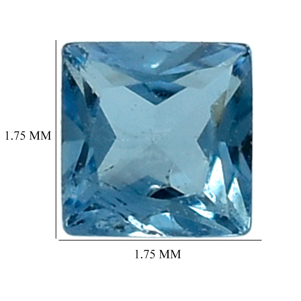 AQUAMARINE PRINCESS CUT SQUARE (A++) 1.75MM 0.05 Cts.