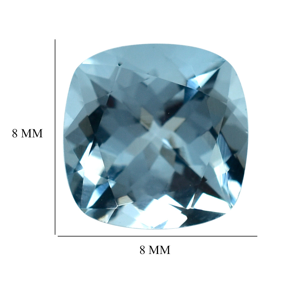 AQUAMARINE CUT CUSHION (B/SI) 8MM 2.10 Cts.