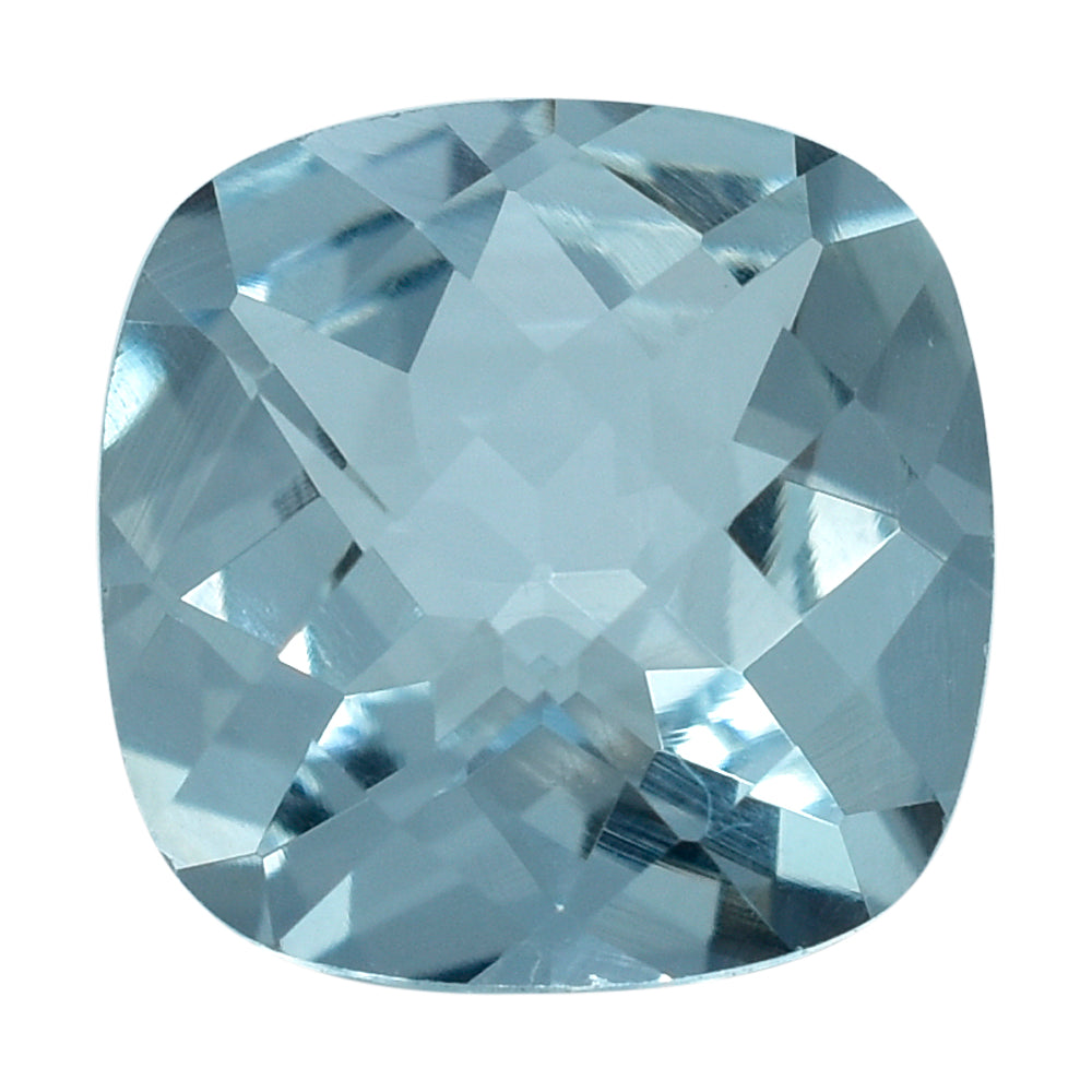 AQUAMARINE CHECKER CUT CUSHION (B/SI) 8MM 1.95 Cts.