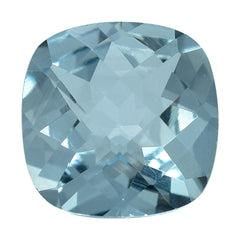 AQUAMARINE CHECKER CUT CUSHION (B/SI) 8MM 1.95 Cts.