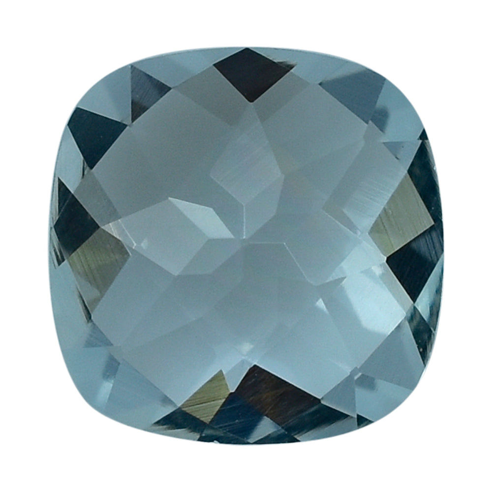 AQUAMARINE CHECKER CUT CUSHION (B/SI) 8MM 1.95 Cts.