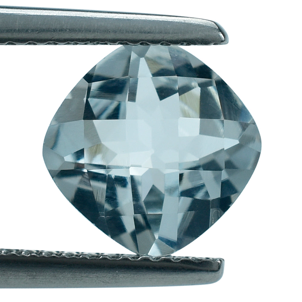 AQUAMARINE CHECKER CUT CUSHION (B/SI) 8MM 1.95 Cts.