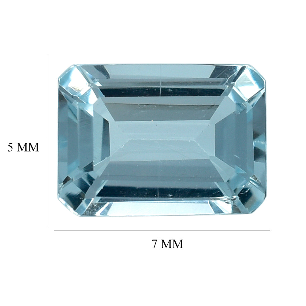 AQUAMARINE CUT OCTAGON (B/SI) 7X5MM 0.90 Cts.