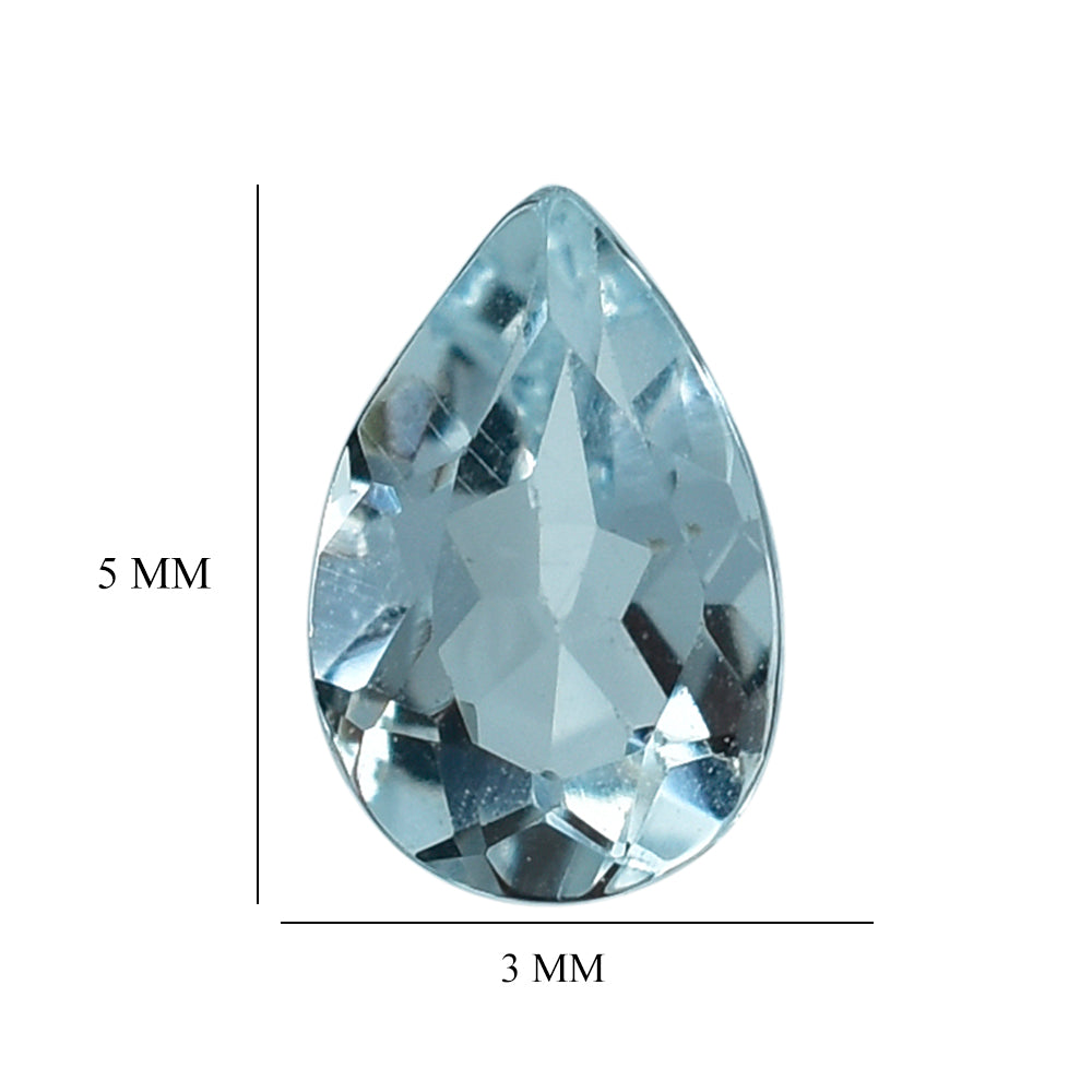AQUAMARINE CUT PEAR (B/SI) 5X3MM 0.20 Cts.