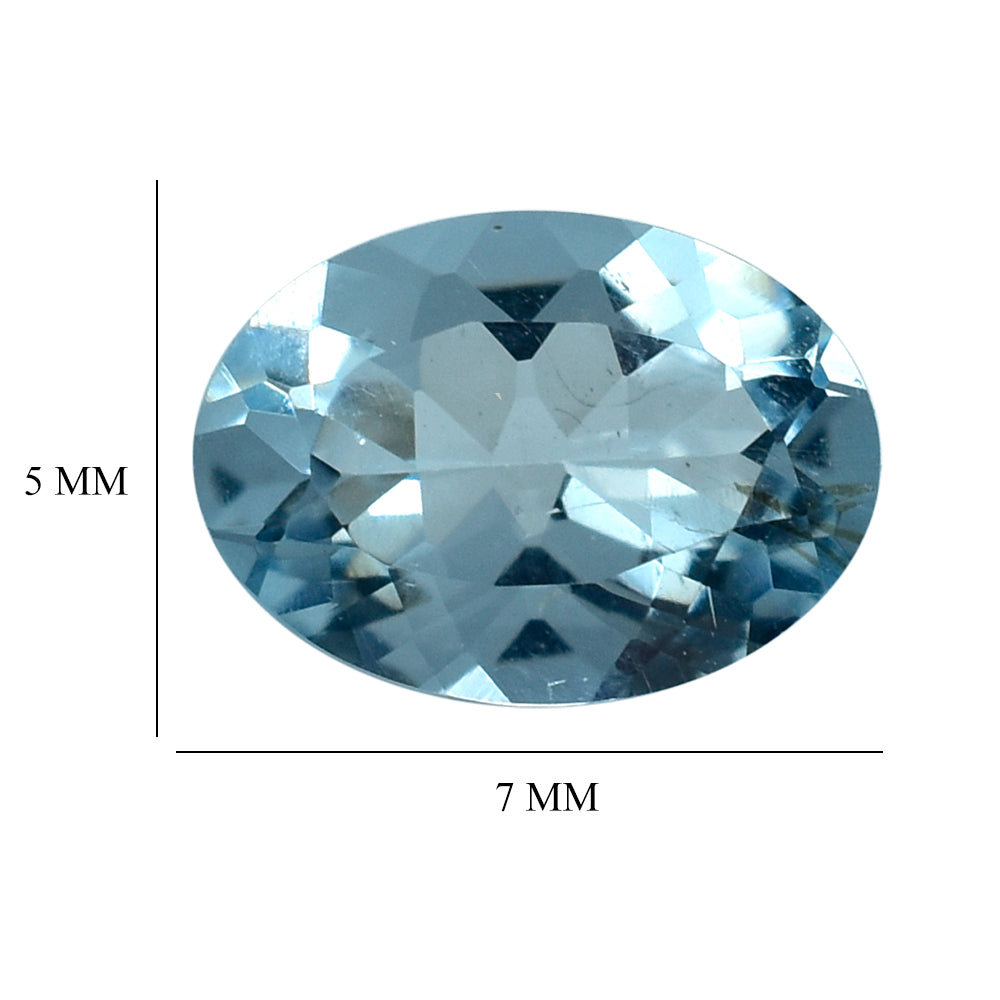 AQUAMARINE CUT OVAL (A/SI) 7X5MM 0.69 Cts.
