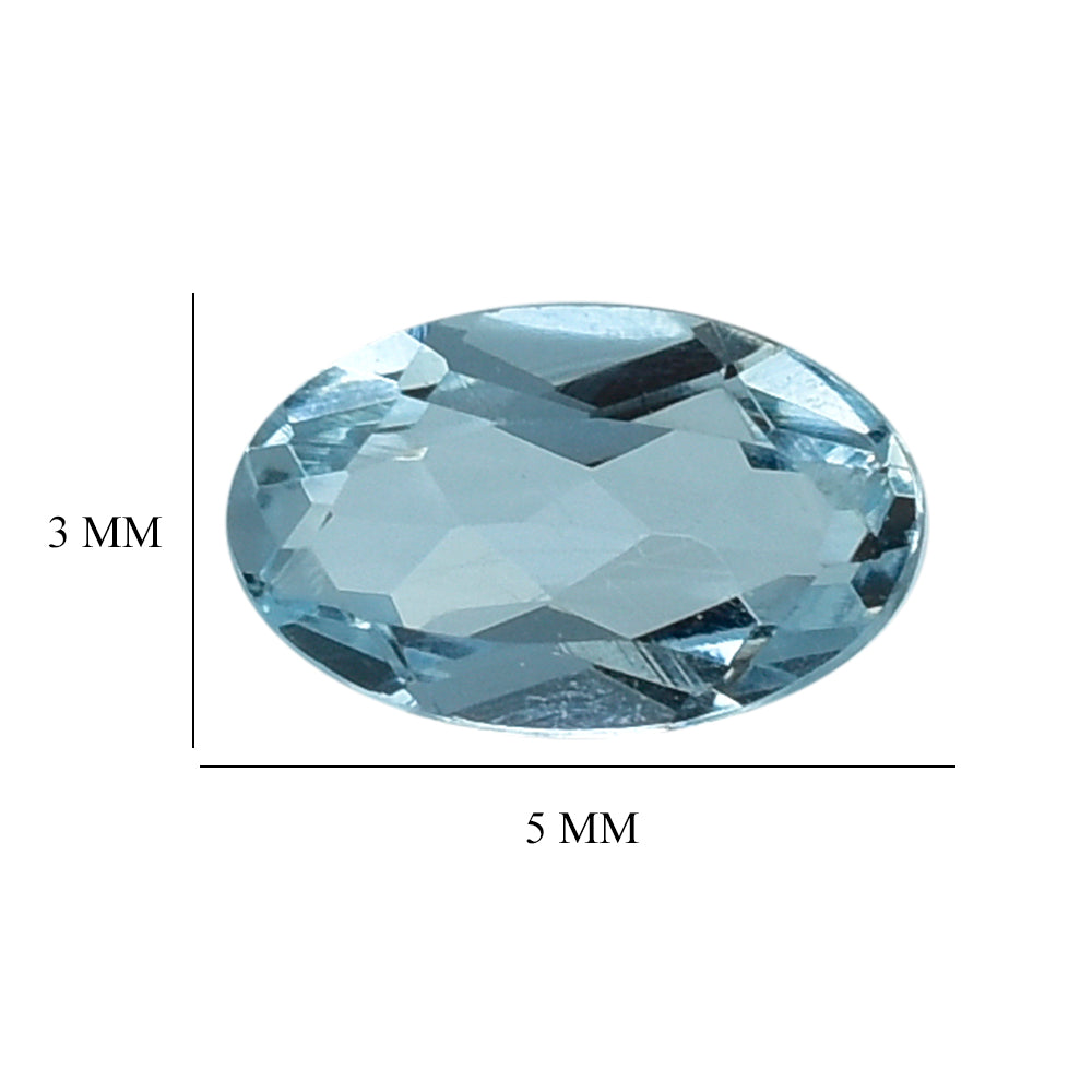 AQUAMARINE CUT OVAL (A/SI) 5X3MM 0.20 Cts.