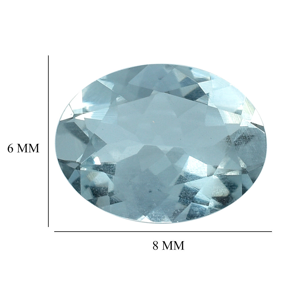 AQUAMARINE CUT OVAL (C/SI) 8X6MM 1.15 Cts.
