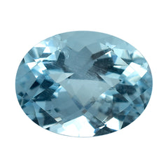 AQUAMARINE CHECKER CUT OVAL (A/SI) 9X7MM 1.87 Cts.