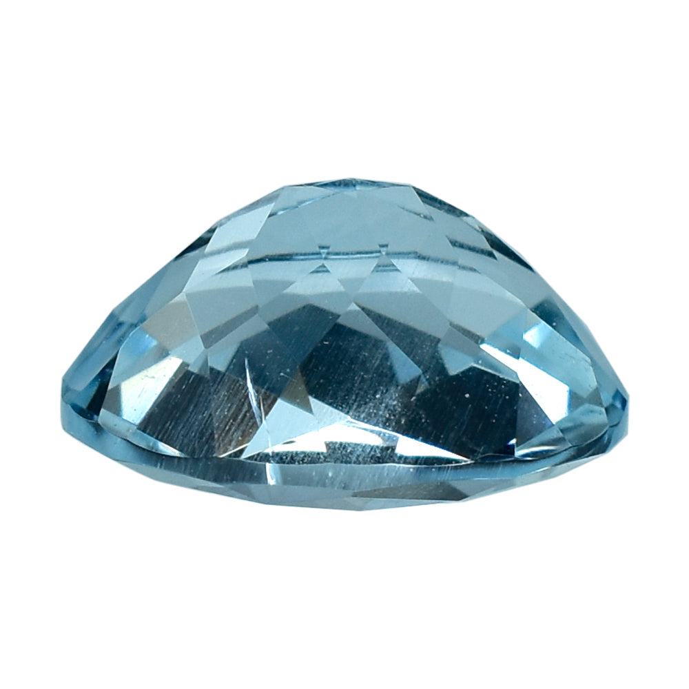 AQUAMARINE CHECKER CUT OVAL (A/SI) 9X7MM 1.87 Cts.